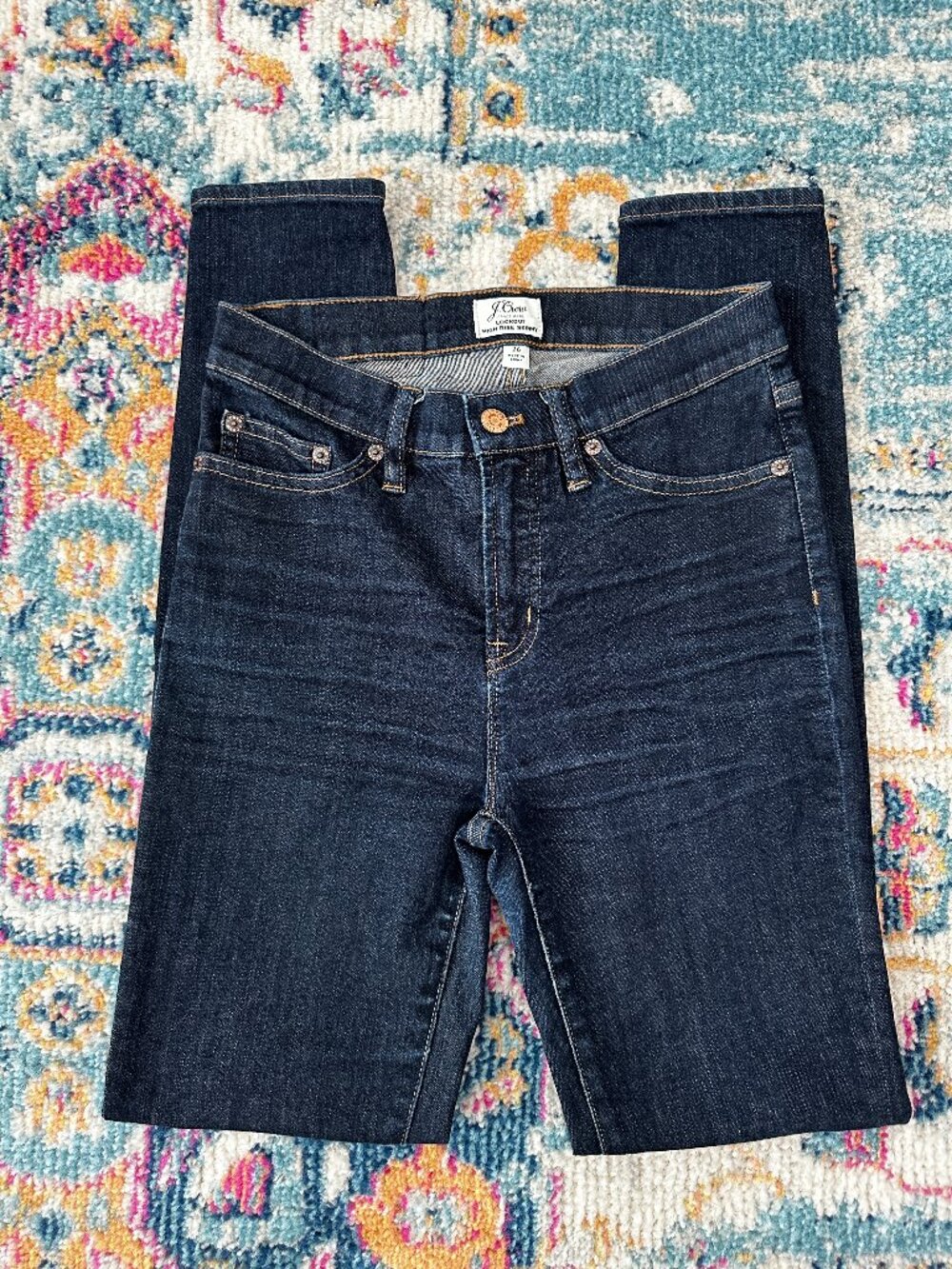 J.Crew Lookout High Rise Skinny Jeans Size 26 Dark Wash Denim